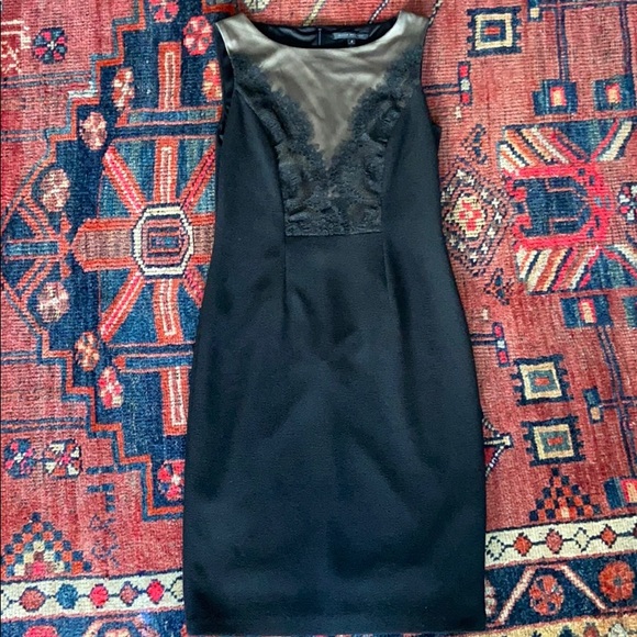 Black David Meister Cocktail Dress w/ Lace Details - Picture 7 of 12